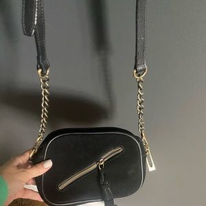 Small black velvet purse